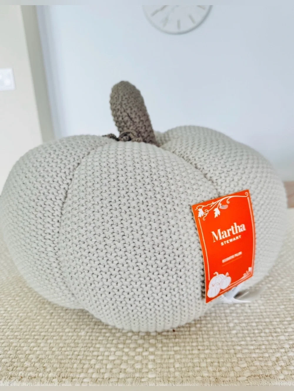 MARTHA STEWART Crochet Shaped Pumpkin Pillow